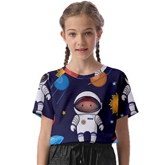 Boy-spaceman-space-rocket-ufo-planets-stars Kids  Basic Tee by Salman4z