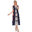 Boy-spaceman-space-rocket-ufo-planets-stars V-Neck Drawstring Shoulder Sleeveless Maxi Dress View3