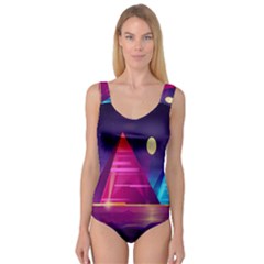 Egyptian-pyramids-night-landscape-cartoon Princess Tank Leotard  by Salman4z