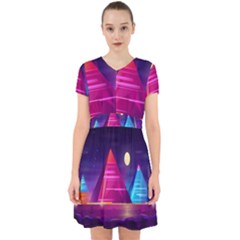 Egyptian-pyramids-night-landscape-cartoon Adorable In Chiffon Dress by Salman4z