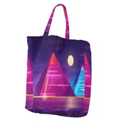 Egyptian-pyramids-night-landscape-cartoon Giant Grocery Tote by Salman4z