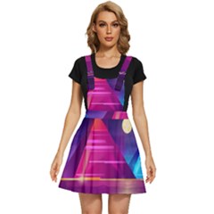 Egyptian-pyramids-night-landscape-cartoon Apron Dress by Salman4z