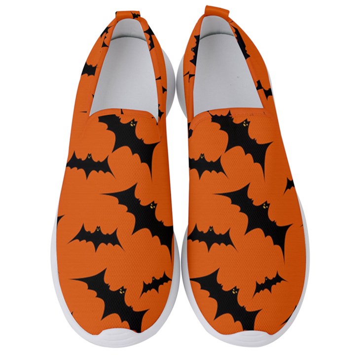 Halloween-card-with-bats-flying-pattern Men s Slip On Sneakers