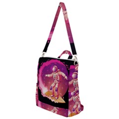 Astronaut-spacesuit-standing-surfboard-surfing-milky-way-stars Crossbody Backpack by Salman4z