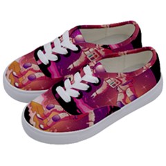 Astronaut-spacesuit-standing-surfboard-surfing-milky-way-stars Kids  Classic Low Top Sneakers by Salman4z