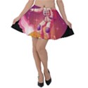 Astronaut-spacesuit-standing-surfboard-surfing-milky-way-stars Velvet Skater Skirt View1