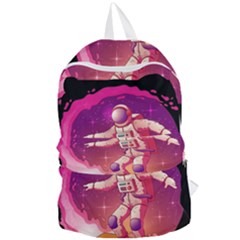 Astronaut-spacesuit-standing-surfboard-surfing-milky-way-stars Foldable Lightweight Backpack by Salman4z