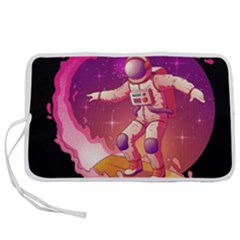 Astronaut-spacesuit-standing-surfboard-surfing-milky-way-stars Pen Storage Case (l) by Salman4z