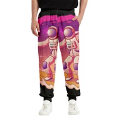 Astronaut-spacesuit-standing-surfboard-surfing-milky-way-stars Men s Elastic Waist Pants by Salman4z