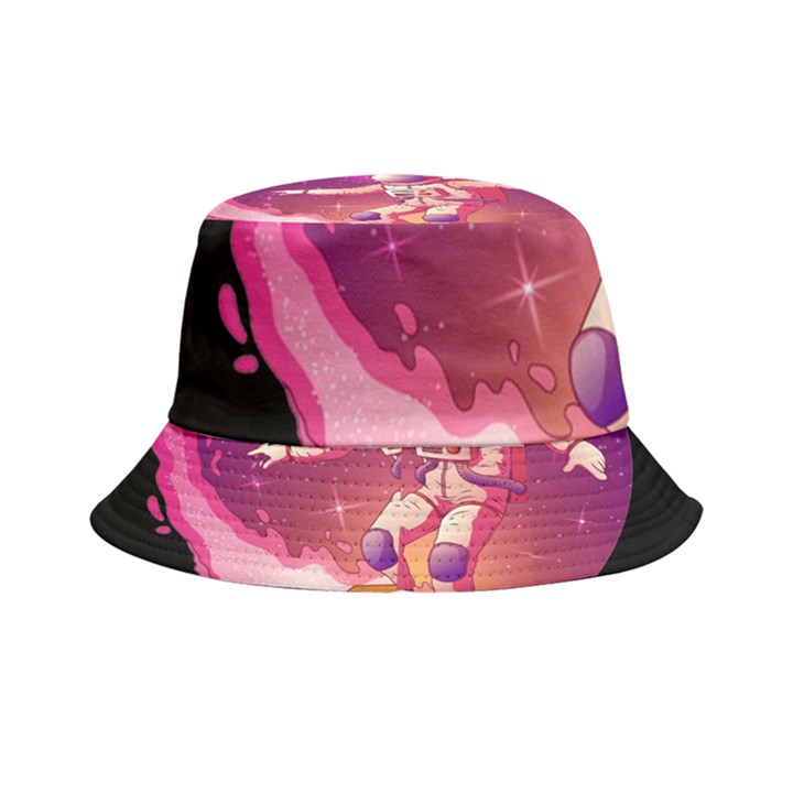 Astronaut-spacesuit-standing-surfboard-surfing-milky-way-stars Inside Out Bucket Hat