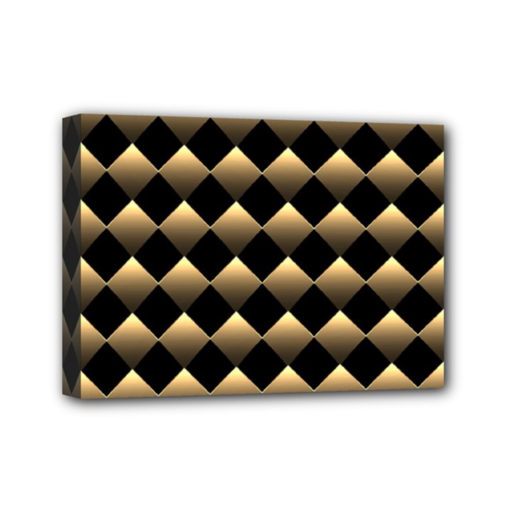 Golden Chess Board Background Mini Canvas 7  x 5  (Stretched)