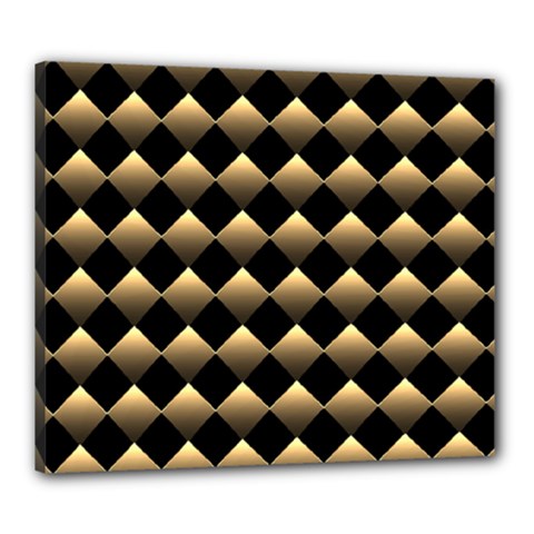 Golden Chess Board Background Canvas 24  X 20  (stretched)