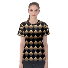 Golden Chess Board Background Women s Sport Mesh Tee