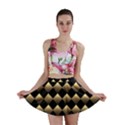 Golden Chess Board Background Mini Skirt View1