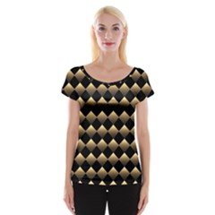 Golden Chess Board Background Cap Sleeve Top