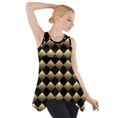 Golden Chess Board Background Side Drop Tank Tunic by pakminggu