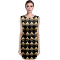 Golden Chess Board Background Sleeveless Velvet Midi Dress View1