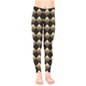 Golden Chess Board Background Kids  Leggings View1