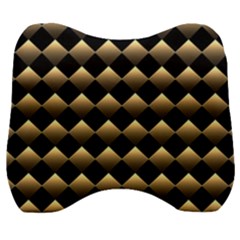 Golden Chess Board Background Velour Head Support Cushion