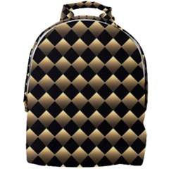 Golden Chess Board Background Mini Full Print Backpack