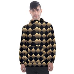 Golden Chess Board Background Men s Front Pocket Pullover Windbreaker