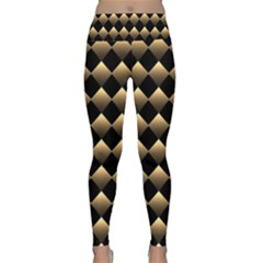 Golden Chess Board Background Lightweight Velour Classic Yoga Leggings by pakminggu