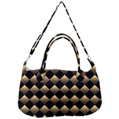 Golden Chess Board Background Removable Strap Handbag