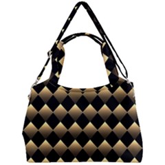 Golden Chess Board Background Double Compartment Shoulder Bag