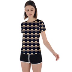 Golden Chess Board Background Back Circle Cutout Sports Tee by pakminggu