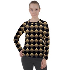 Golden Chess Board Background Women s Long Sleeve Raglan Tee