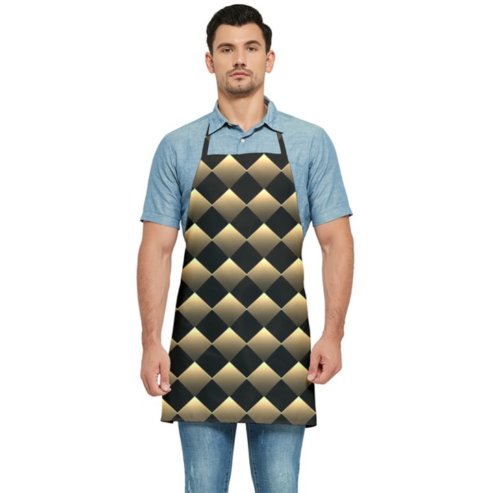 Golden Chess Board Background Kitchen Apron