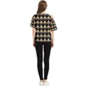 Golden Chess Board Background One Shoulder Cut Out Tee View2