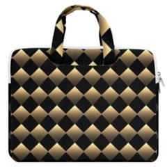 Golden Chess Board Background Macbook Pro 16  Double Pocket Laptop Bag 