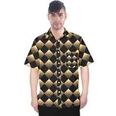 Golden Chess Board Background Men s Hawaii Shirt