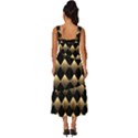 Golden Chess Board Background Square Neckline Tiered Midi Dress View4