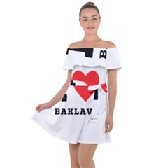 I Love Baklava Off Shoulder Velour Dress by ilovewhateva