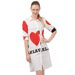 I Love Baklava Long Sleeve Mini Shirt Dress by ilovewhateva