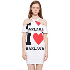 I Love Baklava Shoulder Frill Bodycon Summer Dress by ilovewhateva