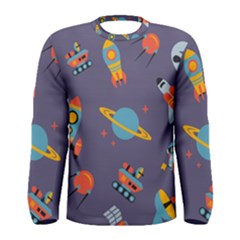 Space-seamless-pattern Men s Long Sleeve Tee by Salman4z