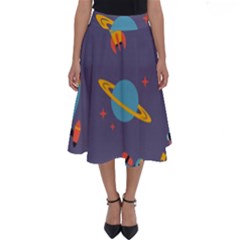 Space-seamless-pattern Perfect Length Midi Skirt by Salman4z