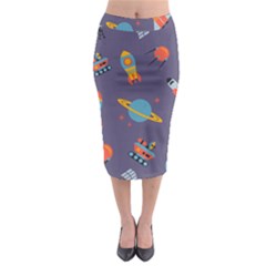 Space-seamless-pattern Midi Pencil Skirt by Salman4z