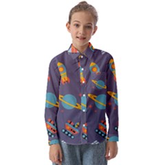 Space-seamless-pattern Kids  Long Sleeve Shirt by Salman4z