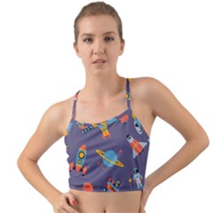 Space-seamless-pattern Mini Tank Bikini Top by Salman4z