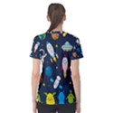 Big-set-cute-astronauts-space-planets-stars-aliens-rockets-ufo-constellations-satellite-moon-rover-v Women s Cotton Tee View2