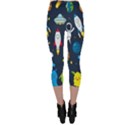 Big-set-cute-astronauts-space-planets-stars-aliens-rockets-ufo-constellations-satellite-moon-rover-v Capri Leggings  View2