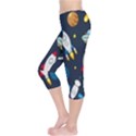 Big-set-cute-astronauts-space-planets-stars-aliens-rockets-ufo-constellations-satellite-moon-rover-v Capri Leggings  View3