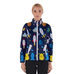 Big-set-cute-astronauts-space-planets-stars-aliens-rockets-ufo-constellations-satellite-moon-rover-v Women s Bomber Jacket by Salman4z