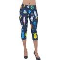 Big-set-cute-astronauts-space-planets-stars-aliens-rockets-ufo-constellations-satellite-moon-rover-v Lightweight Velour Capri Leggings  View1