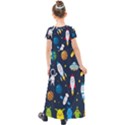 Big-set-cute-astronauts-space-planets-stars-aliens-rockets-ufo-constellations-satellite-moon-rover-v Kids  Short Sleeve Maxi Dress View2