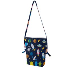 Big-set-cute-astronauts-space-planets-stars-aliens-rockets-ufo-constellations-satellite-moon-rover-v Folding Shoulder Bag by Salman4z